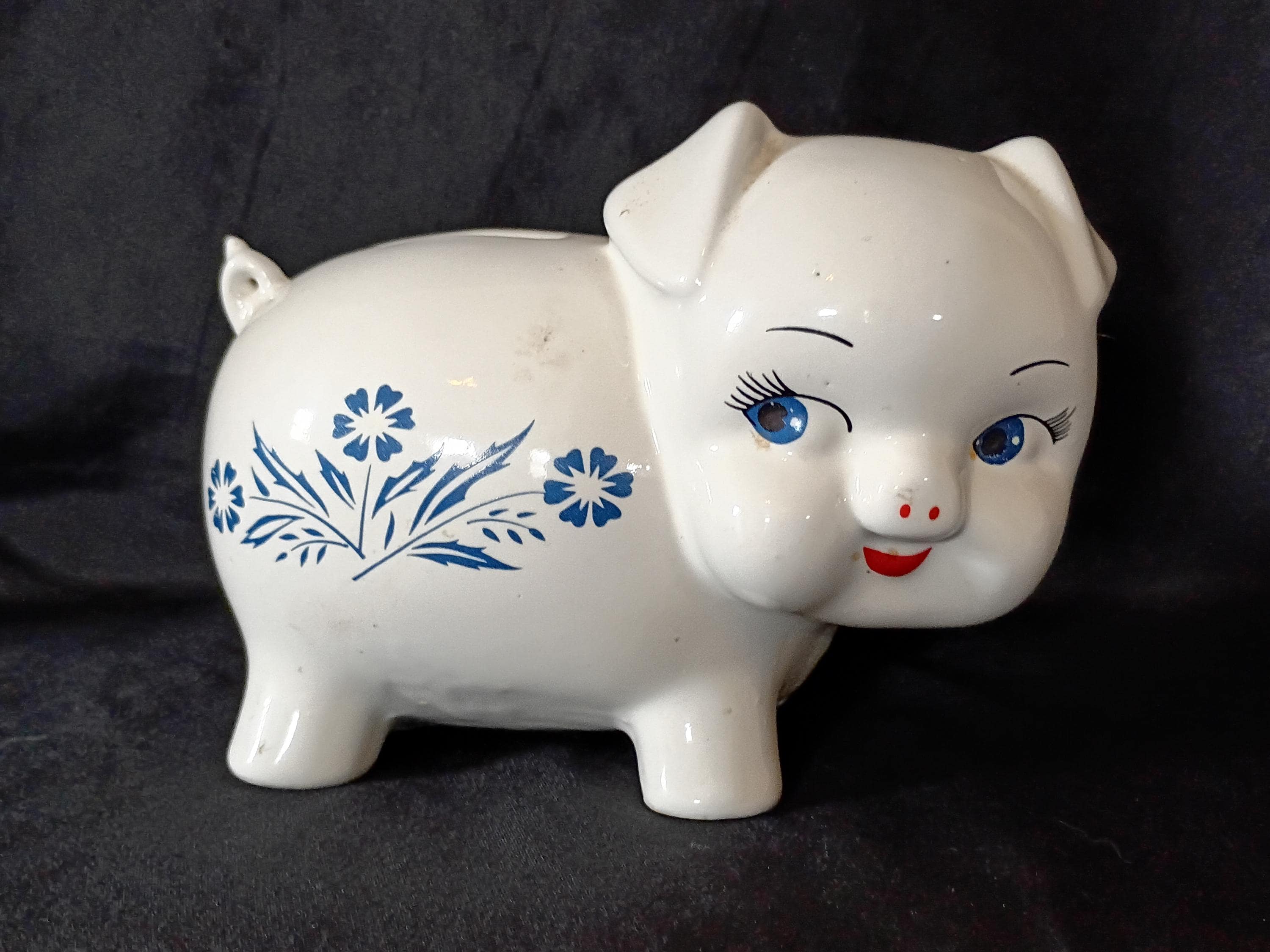 山本造船　CLASSIC PIG Large Mid Century French Glazed Ceramic Pig Figurine For