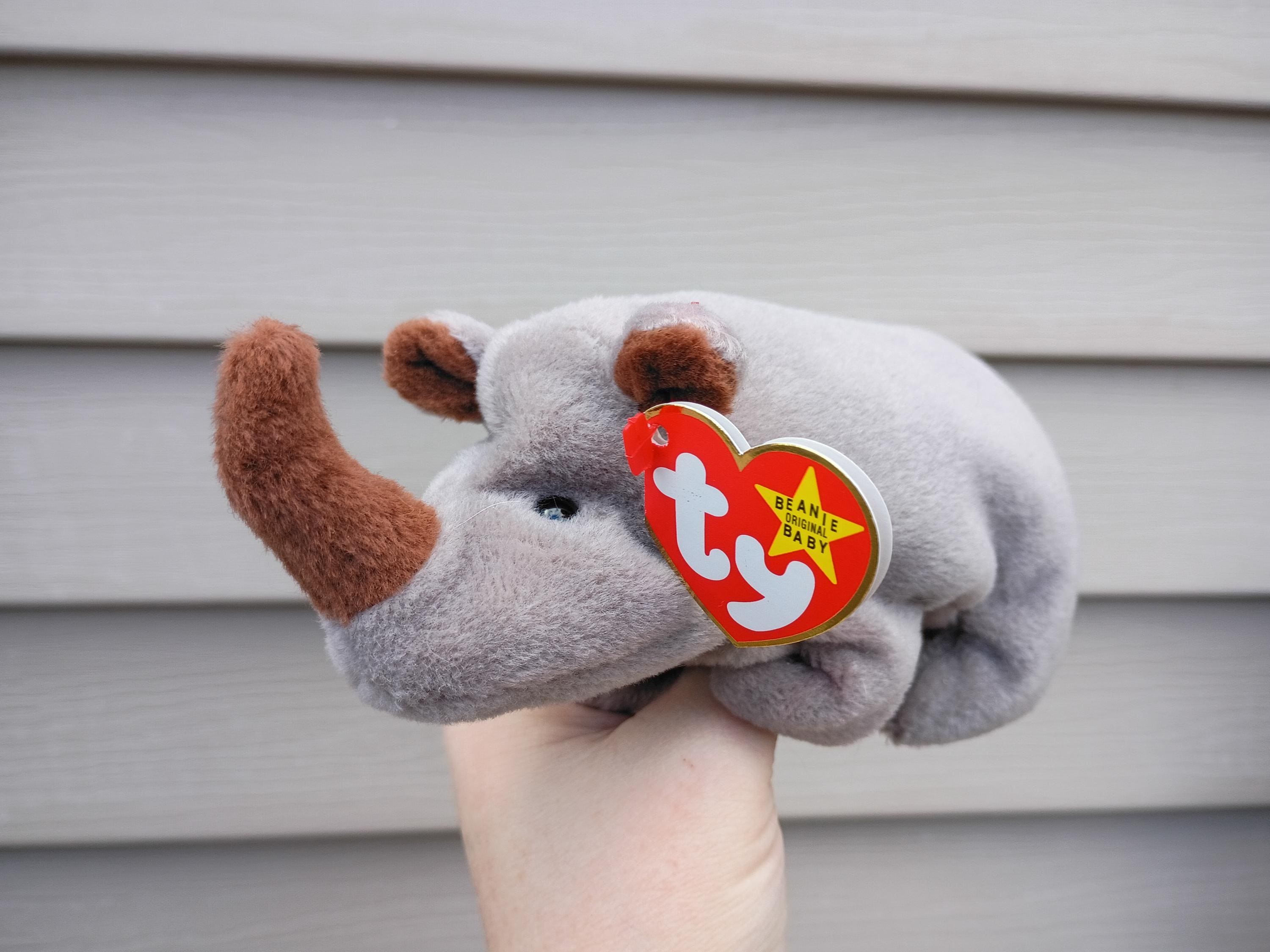 Vtg Ty Beanie Baby Spike the Rhinoceros 1996 Retired Original W