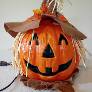 Jack-O-Lantern Blowmold Vintage Lighted Halloween Decoration Electric Pumpkin