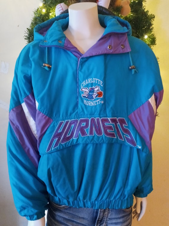 90s Charlotte Hornets Satin Starter Jacket Sz M 