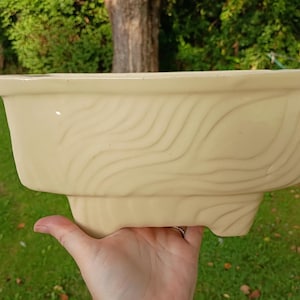 Vintage Brush McCoy rektangulär keramisk kruka beige 23 cm
