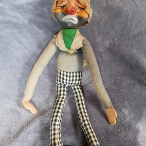 Vtg 1966 Kamar 13" Hobo Sad Clown Doll