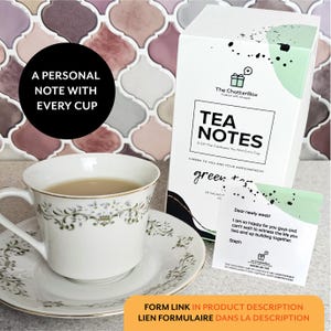 Coffret cadeau de thé avec notes personnalisées - Thé Vert - ChatterBox Notes de thés - Créez un cadeau pour toute occasion !