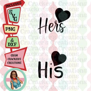 Tazas de café para él y para ella, archivos svg, archivos de corte para Cricut, Silhouette y otros cortadores y plotters.