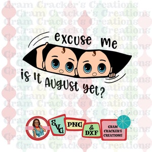 Pardon tweelingmoederschap augustus SVG, gluren baby gesneden bestand, Instant download voor cricut, silhouet