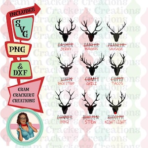 renna, renna di Babbo Natale. file svg di carne di renna per cricut, silhouette e altri cutter e plotter