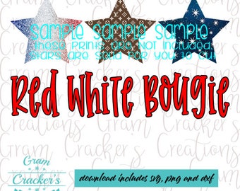 Red White Bougie svg, instant download, 4th of July , patriotic cut file for Cricut and Silhouette, holiday svg, Independence day