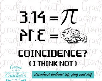 3.14 = Pi, archivo de corte svg de día de pastel para cricut, silueta y otros cortadores y trazadores. Día Pi