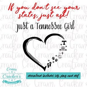 Gewoon een Tennessee Girl SVG - Cricut en Silhouette Cut File - Instant download - Tennessee SVG - Shar pei - Koffiekopje