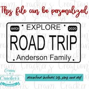 Road trip svg cut file for family vacations, personalized family road trip svg, silhouette, cricut and other cutters and plotters