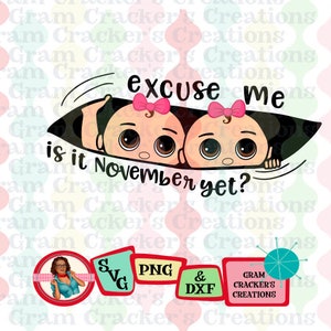 Com licença, svg de maternidade gêmea, espreitando o arquivo de corte do bebê, download instantâneo para cricut, silhueta, mamãe em novembro, menino, menina