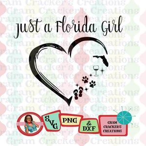 Just a Florida Girl SVG - fichier de coupe Cricut et Silhouette - téléchargement immédiat - SVG - SVG Png Dxf - Florida World