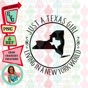 Juste une fille du Texas dans un monde de New York City / New York World svg, Téléchargement instantané, Fichier coupé pour Silhouette et Cricut.