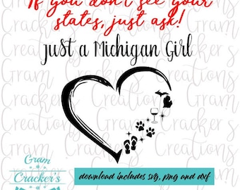 New Jersey Girl SVG: Heart Silhouette Cut File (digital Download