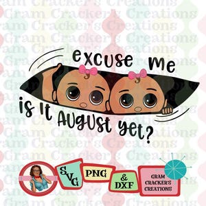 Desculpe-me gêmeo maternidade svg, pele média, agosto espreitando bebê arquivo de corte, Download instantâneo para cricut, silhueta menino, menina