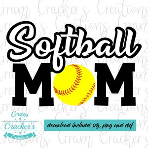 Softball Mom Instant Download SVG File, Sports mom, Softball svg