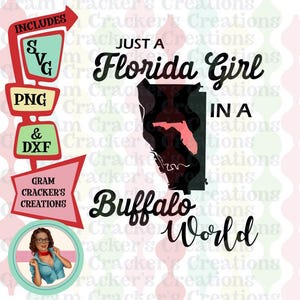 Nur ein Mädchen aus Florida in einer Bufalo World Cut-Datei - SVG-PNG-DXF-Dateien - Home-State-Dateien - Silhouette Cut File - Cricut Cut File -