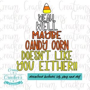 Candy corn design, halloween, fall svg en cut file voor cricut, silhouette en andere cutters en plotters. snoepgraan mag je niet