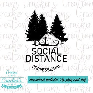 Distancia social Descarga instantánea profesional SVG, archivo de corte para camisetas y arte de pared, Cricut, Silhouetts