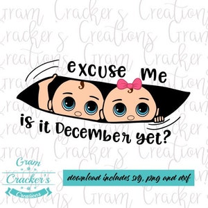 Excuseer me twin moederschap svg, gluren baby cut bestand, Instant download voor cricut, silhouet, Mom to be in December, jongen, meisje