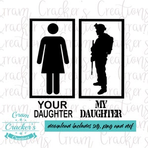 Filha Militar SVG, Download instantâneo, Arquivo de corte para Cricut e Silhouette, Minha filha, Patriótica