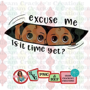 Desculpe-me gêmeos maternidade afro-americanos gêmeos, menino/menina svg, espreitando bebê arquivo de corte, Download instantâneo para cricut, silhueta