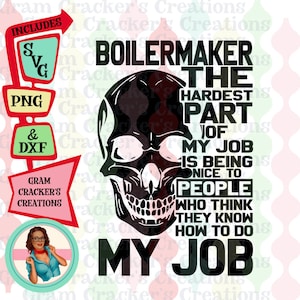 Imagen única de Boilermaker, hombre trabajador, descarga instantánea, silueta, cricut, svg, png y dxf