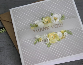 Thank You Cards Love Cards Mother's Day Floral arrangement Greeting card For wife For mom