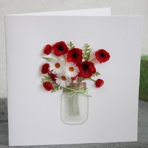 Quilling carta barattolo di vetro con i fiori per regalo di anniversario di mamma cartolina d'auguri per mia moglie, perché tu sei unico