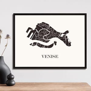 CARTE De VENISE pour décoration, cadeau personnalisé, cadeau anniversaire,