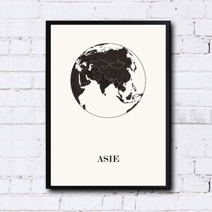 CARTE Design d'ASIE pour décoration, cadeau personnalisé, cadeau anniversaire,
