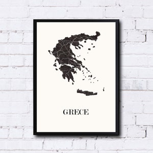 CARTE Design de GRECE pour décoration, cadeau personnalisé, cadeau anniversaire,