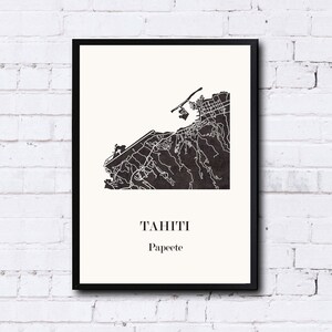 CARTE Design de PAPEETE pour décoration, cadeau personnalisé, cadeau anniversaire,