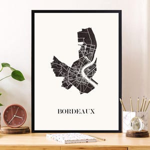 CARTE Design de BORDEAUX pour décoration, cadeau personnalisé, cadeau anniversaire,