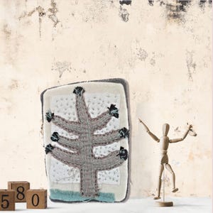 Unique Textile Artwork – Imaginary Tree to Hang or Frame – Upcycled Textile Artwork – Mother's Day Gift
