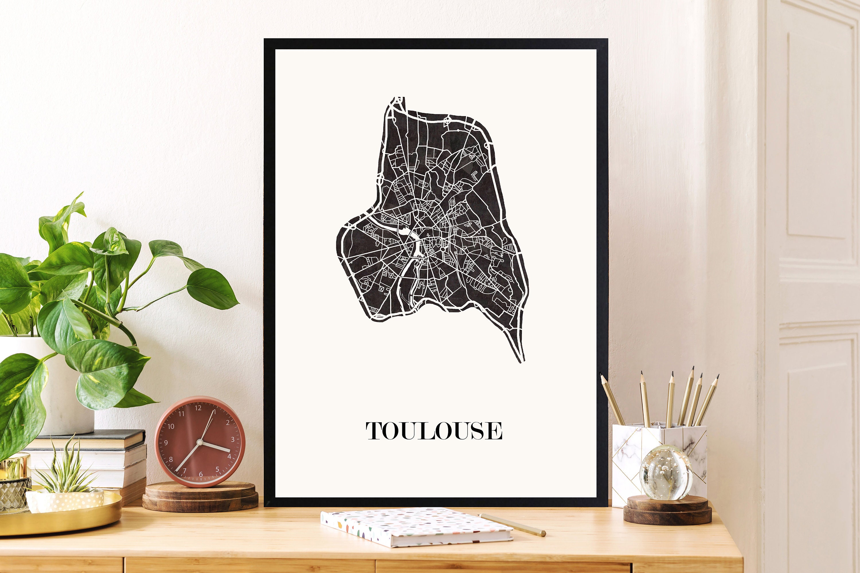 Carte Design de Toulouse Pour Décoration, Cadeau Personnalisé, Fête Des Mères