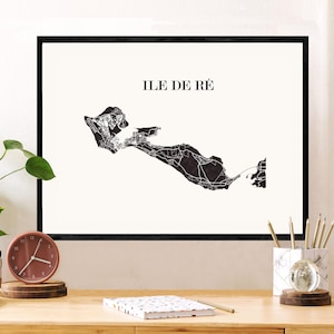 Designkarte der ILE de RE zur Dekoration, personalisiertes Geschenk, Geburtstagsgeschenk,