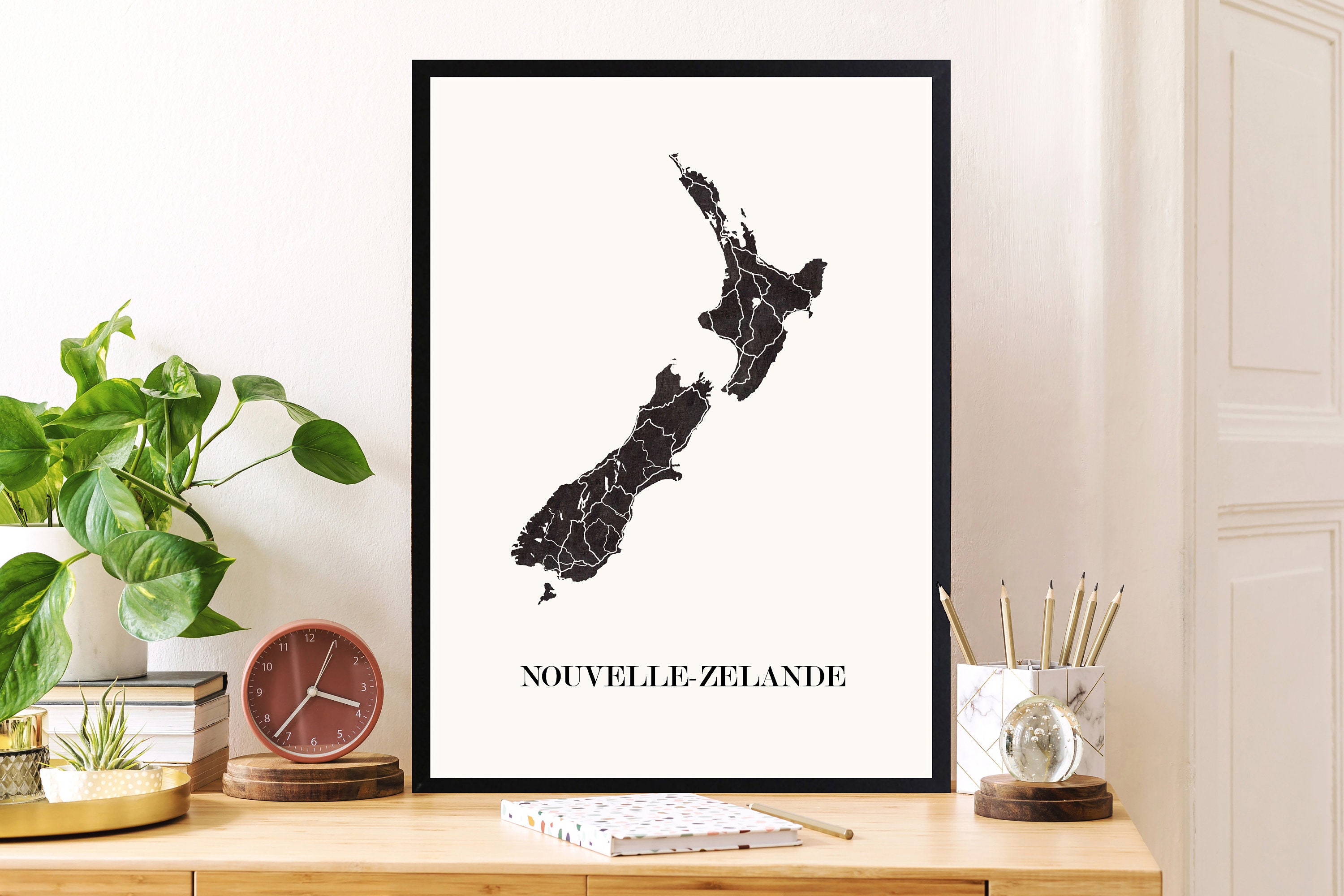 Carte Design de Nouvelle-Zelande Pour Décoration, Cadeau Personnalisé, Fête Des Mères