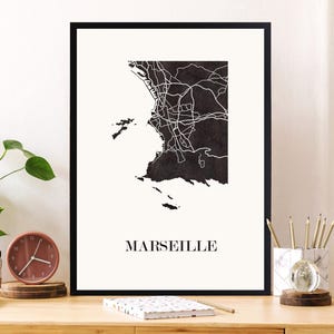 MARSEILLE, ORIGINAL Map, Unique GRAPHICS, High quality design