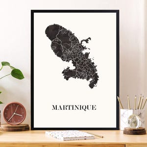 CARTE Design de MARTINIQUE pour décoration, cadeau personnalisé, cadeau anniversaire,