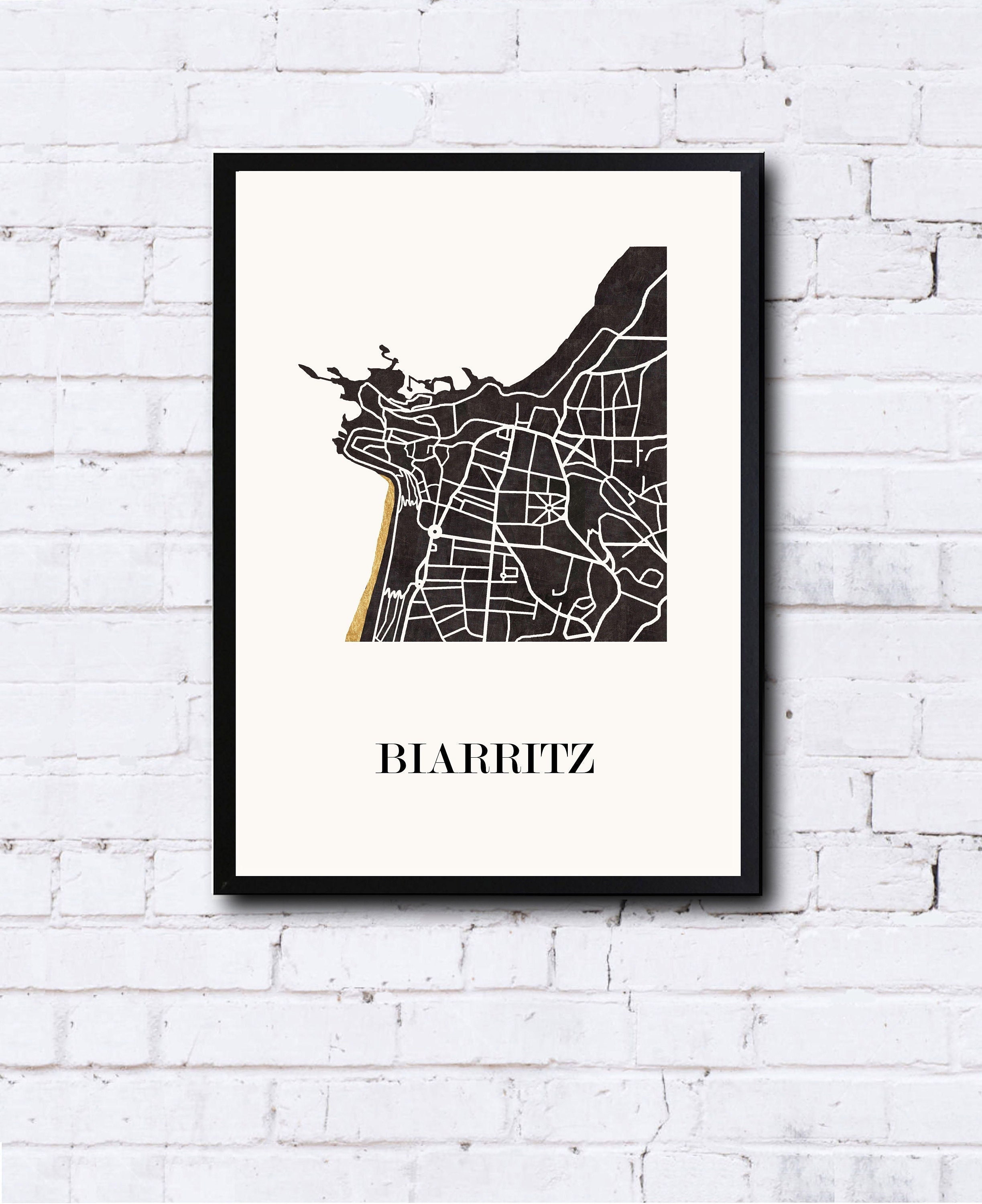 Carte Design de Biarritz Pour Décoration, Plage Cadeau Fête Des Mères