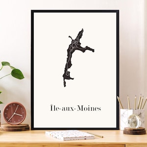 Design-KARTE der Isle of Moines, Morbihan-Karte zur Dekoration, personalisiertes Geschenk, Geburtstagsgeschenk,