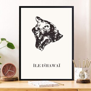 KARTEN-Design der Insel HAWAII zur Dekoration, Hawaii-Poster, personalisiertes Geschenk, Geburtstagsgeschenk,