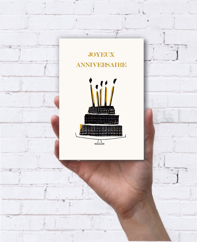 carte anniversaire. bougies anniversaire, carte joyeux anniversaire moderne. carte à offrir. bougies anniversaire à offrir. gâteau anniversaire à offrir. Carte réalisée par un créateur