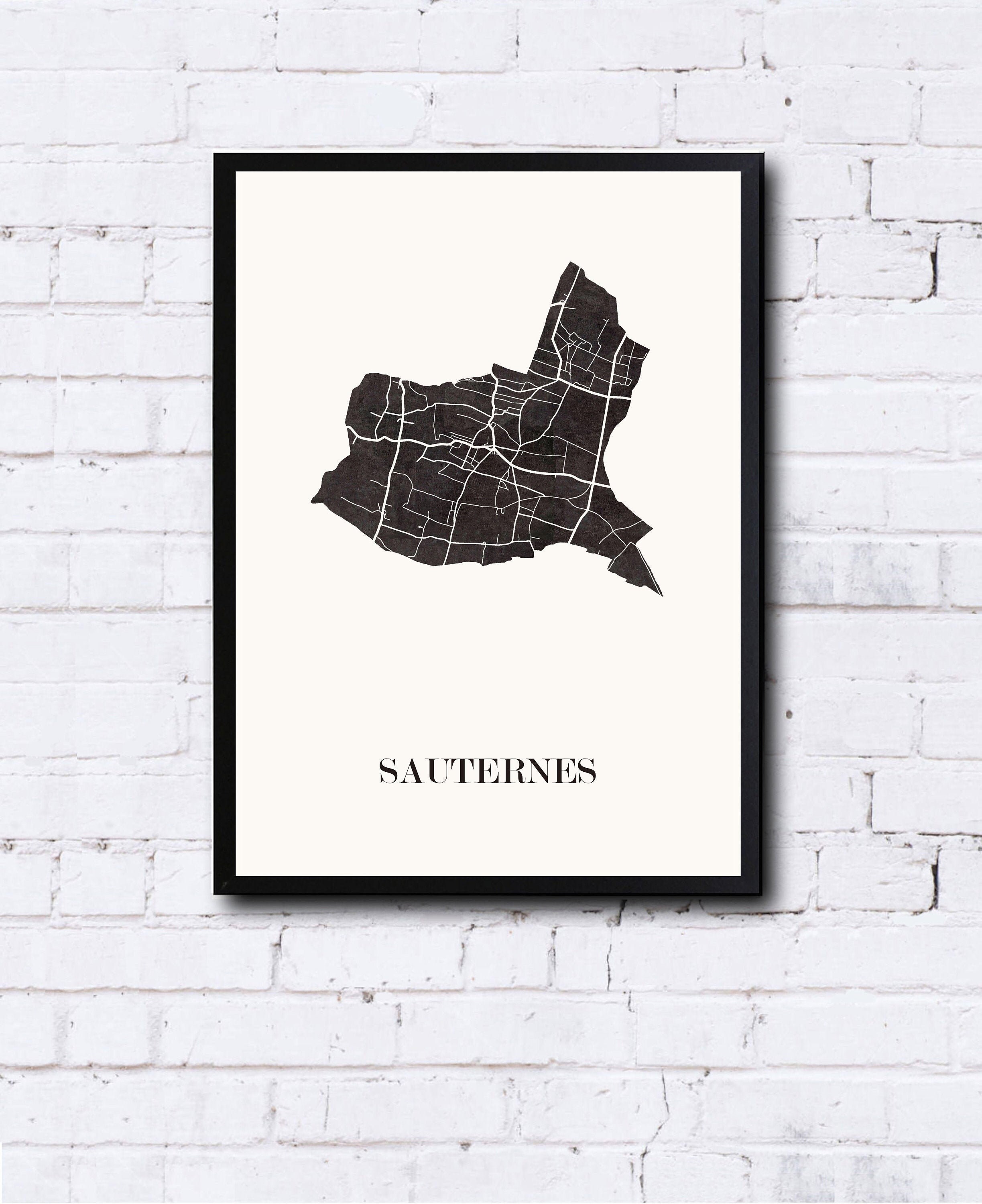 Carte Design de Sauternes Pour Décoration, Carte Les Passionnées Des Vins Bordeaux, Cadeau Personnal