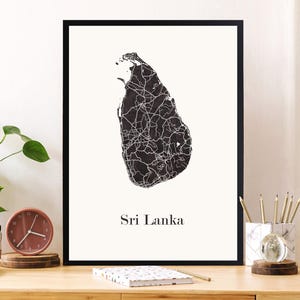 MAPPA DELLO SRI LANKA per decorazione, regalo personalizzato, regalo di compleanno,