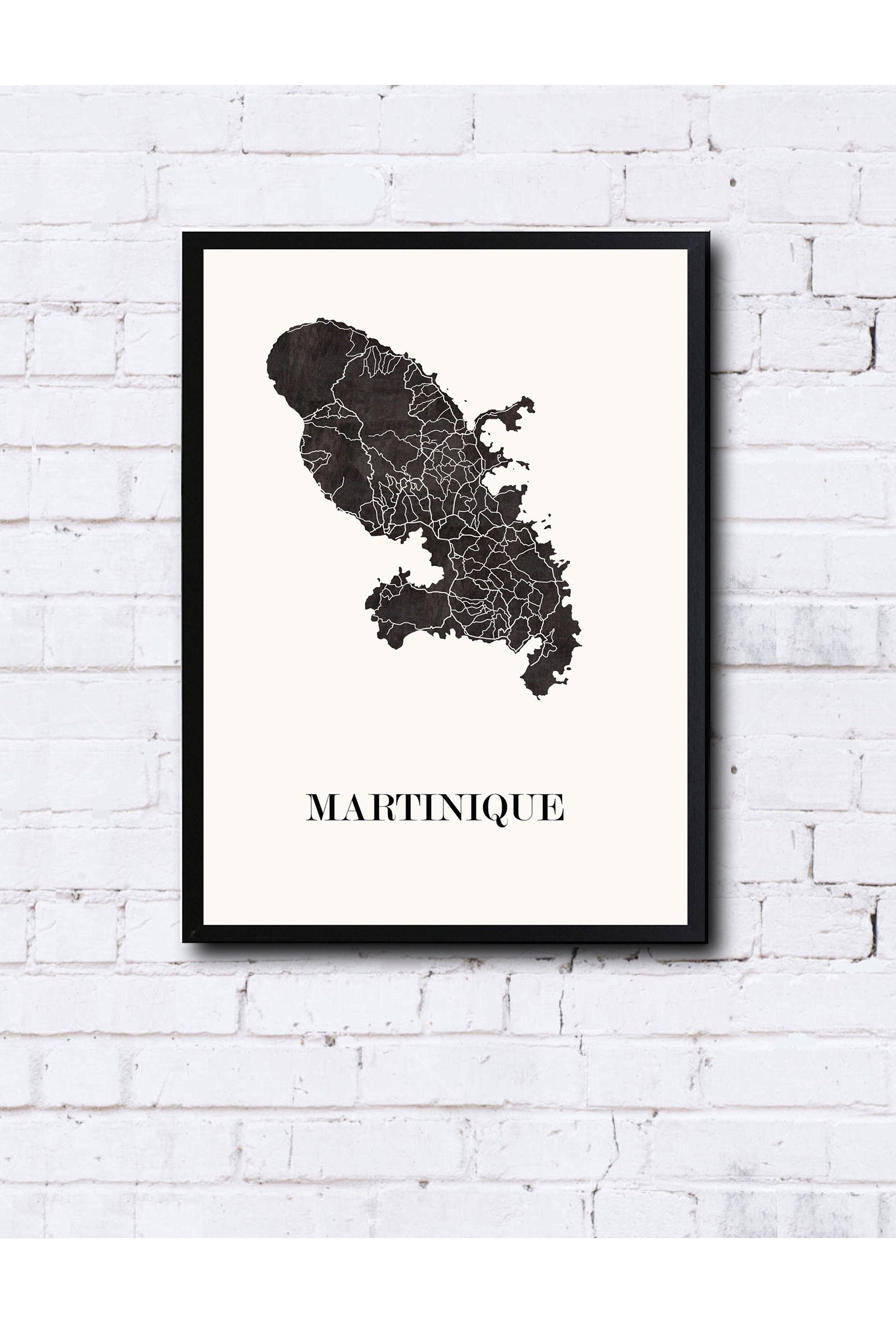 Carte Design de Martinique Pour Décoration, Cadeau Personnalisé, Fête Des Mères