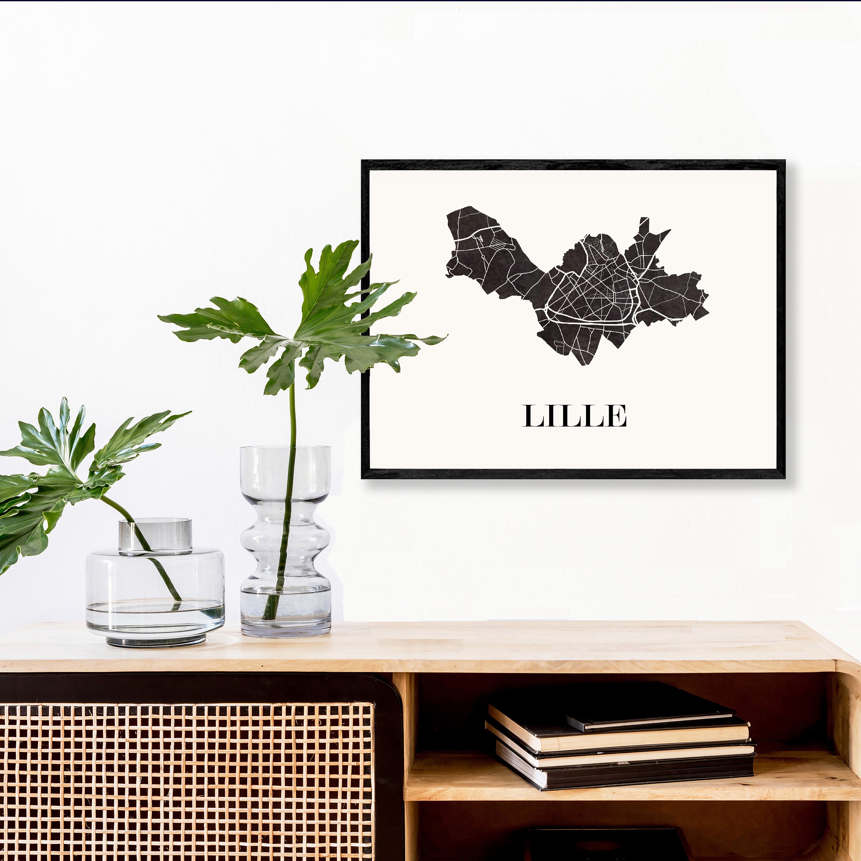 Carte Design de Lille Pour Décoration, Cadeau Personnalisé, Fête Des Mères