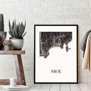 CARTE Design de NICE pour décoration, carte de la Promenade des Anglais, cadeau personnalisé, cadeau anniversaire,