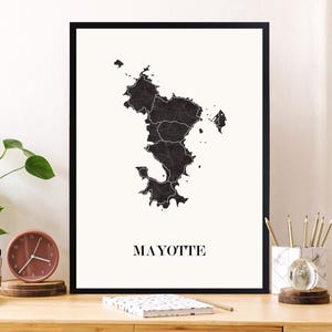 CARTE Design de MAYOTTE pour décoration, cadeau personnalisé, cadeau anniversaire,